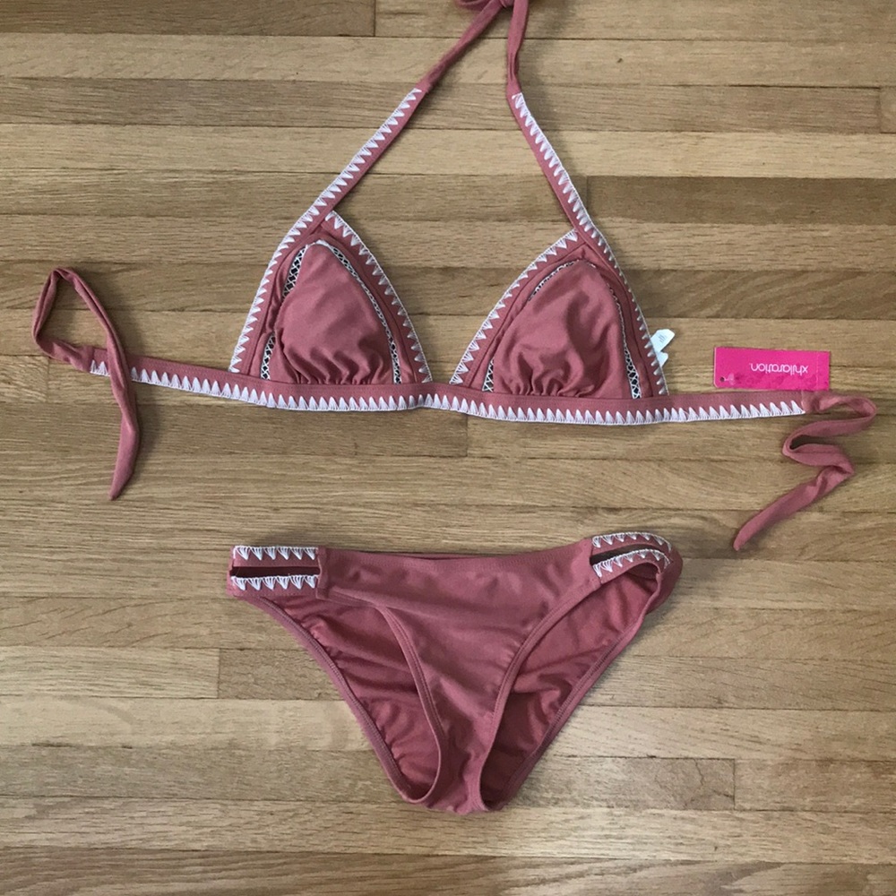 Brand New Mauve Pink Bikini Top and Bottom